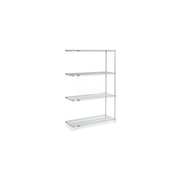 Global Equipment Nexelate Silver Epoxy Wire Shelving Add-On 54"W x 14"D x 86"H A14548EP - main